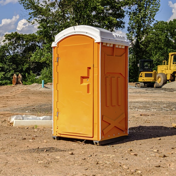 how often are the portable restrooms cleaned and serviced during a rental period in Southern Gateway